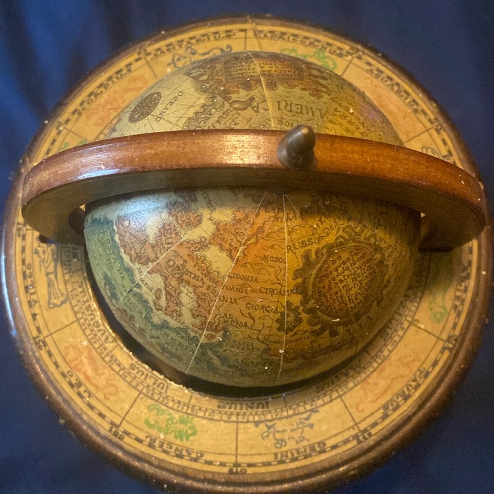 Vintage (rotating) Astrological Wooden Globe